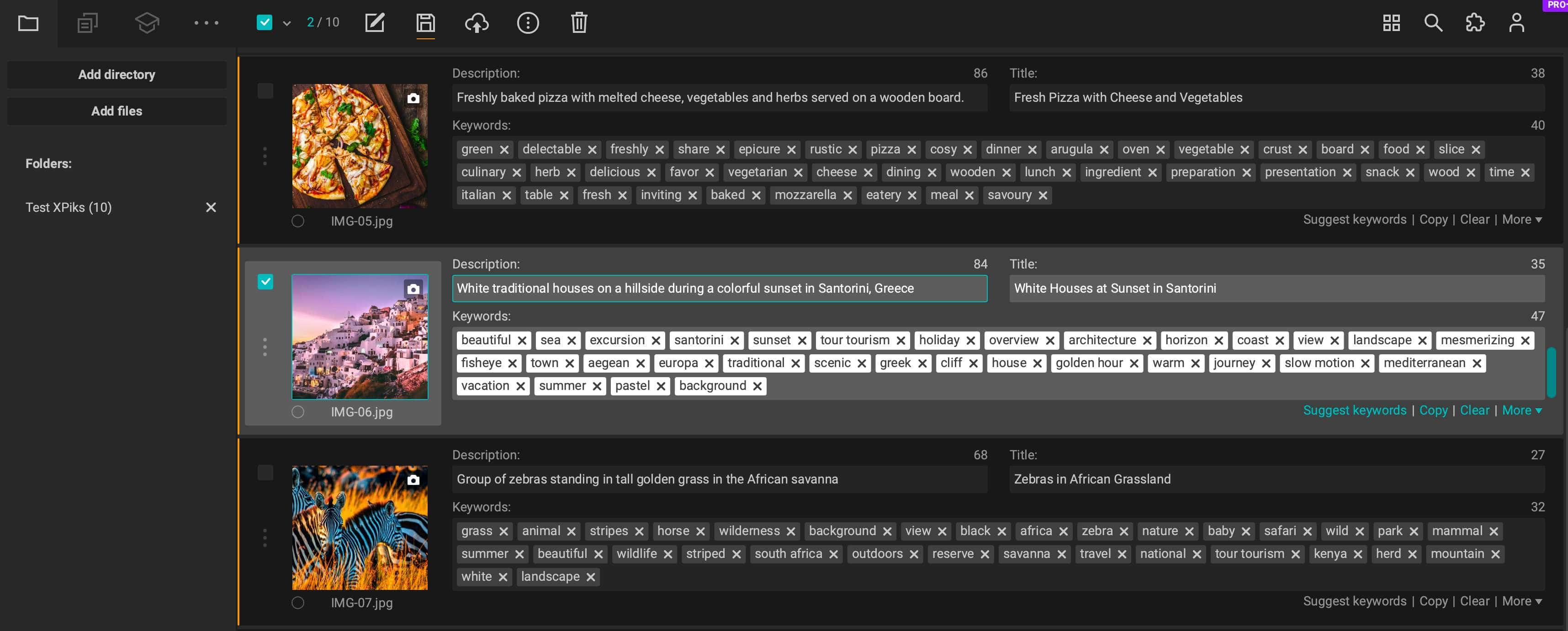 Xpiks dashboard