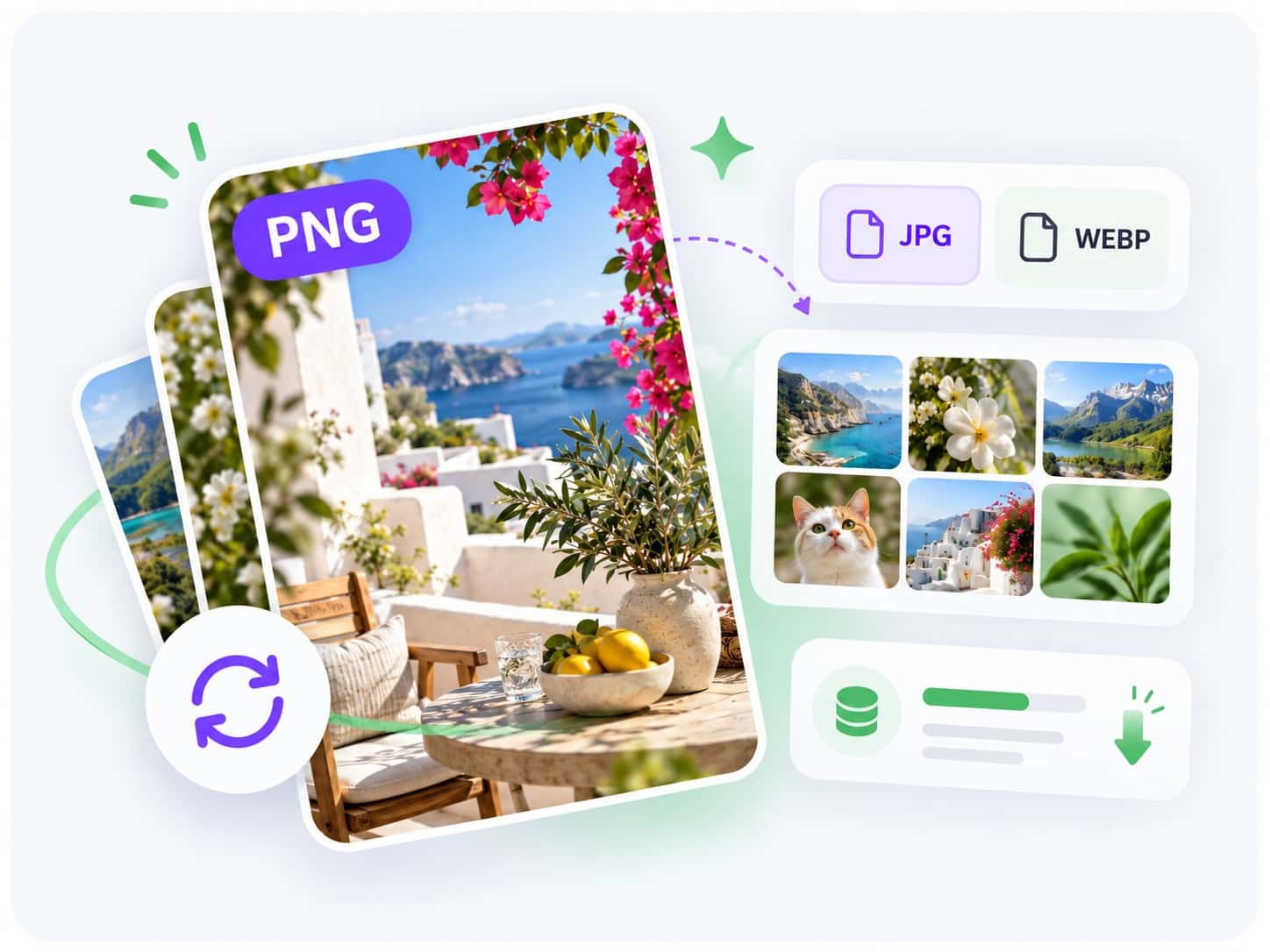 PNG images prepared for conversion to JPG or WebP